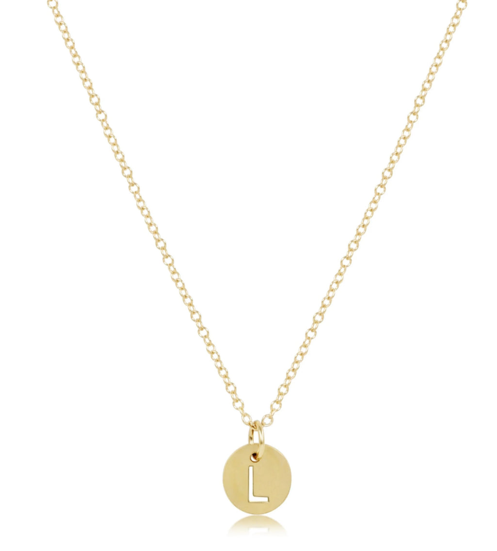16IN NECKLACE GOLD RESPECT SMALL GOLD DISC - L