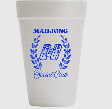 MAHJONG SOCIAL BLUE STYROFOAM CUPS