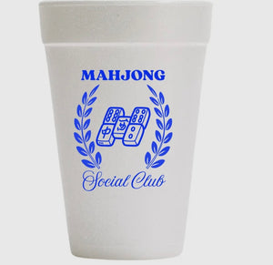 MAHJONG SOCIAL BLUE STYROFOAM CUPS