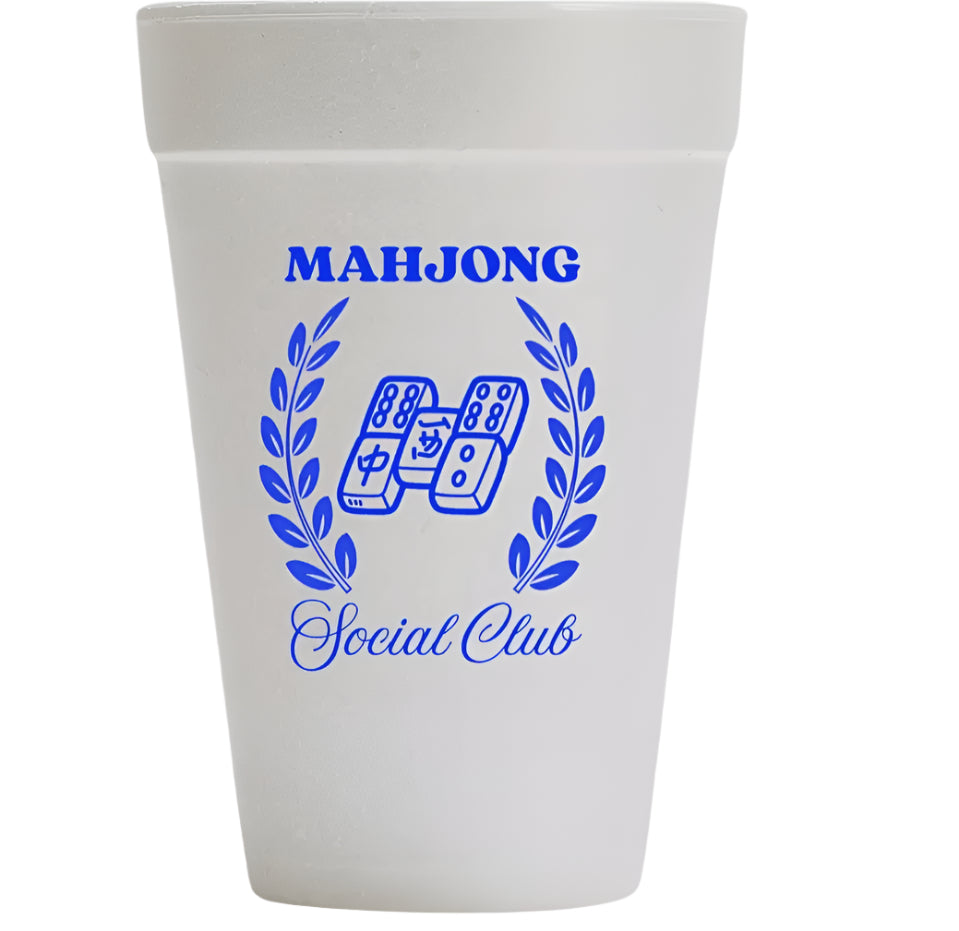 MAHJONG SOCIAL BLUE STYROFOAM CUPS