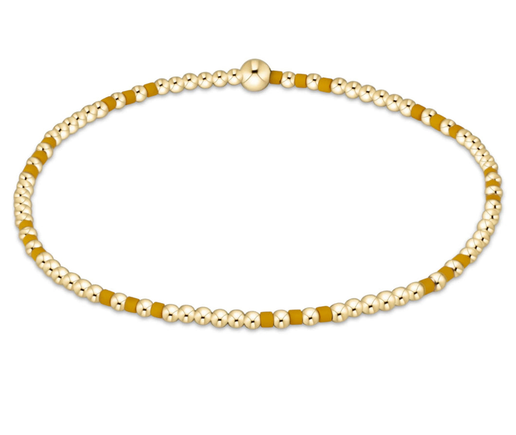 GAMEDAY HOPE JOY PATTERN 2MM BEAD BRACELET GOLDEN YELLOW