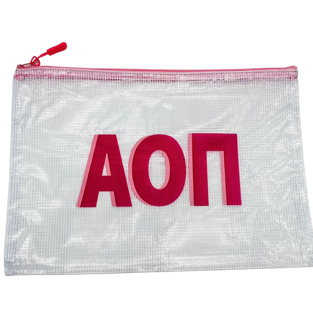 ALPHA OMICRON PI ZIPPER POUCH