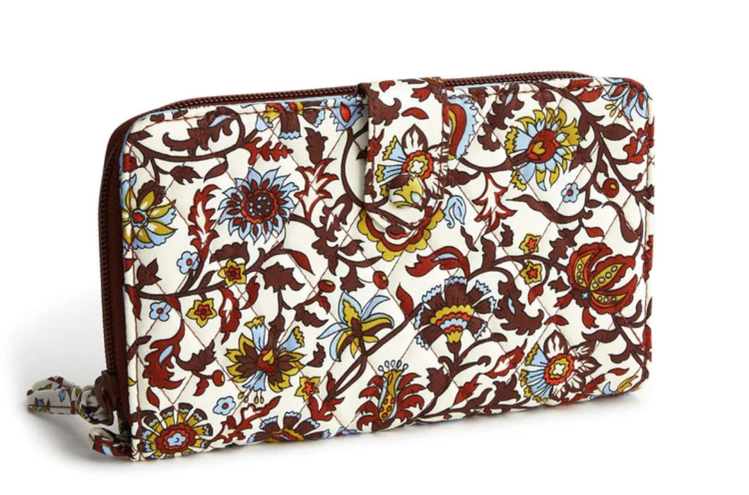 LARGE TAB WALLET MARRAKESH VINES CREAM