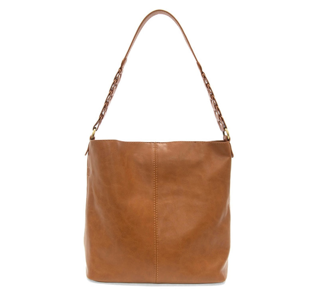 TAN TESSA CONVERTIBLE HOBO WITH LINK SHOULDER STRAP