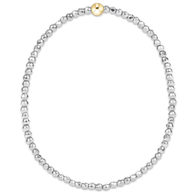 EXTENDS SILVER FACETED HEMATITE 2MM BEAD BRACELET