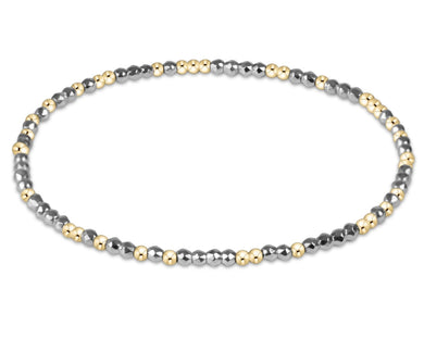 EXTENDS HOPE UNWRITTEN BRIGHT SILVER FACETED HEMATITE 2MM BEAD BRACELET