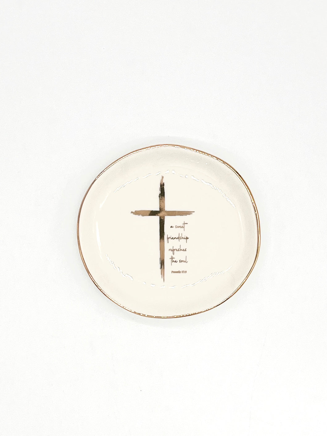 GOLD DISH CROSS PROVERBS