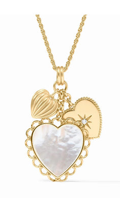 HEART TRIO CHARM PENDANT MOTHER OF PEARL