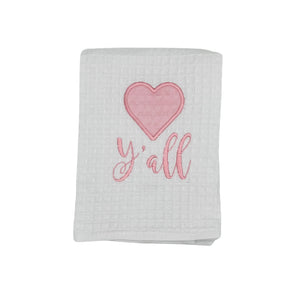 APPLIQUE HEART YALL KITCHEN TOWEL