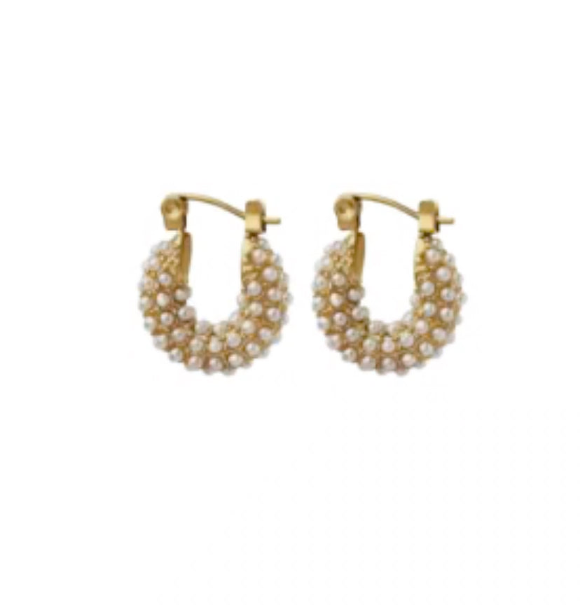 PEARL PAVE 15MM HOOPS