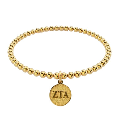 ZETA TAU ALPHA GOLD BEAD BRACELET