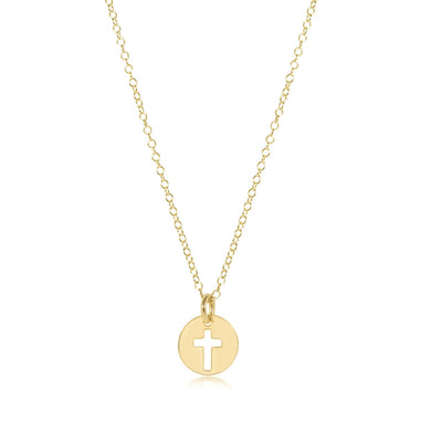 16IN NECKLACE GOLD BLESSED GOLD DISC