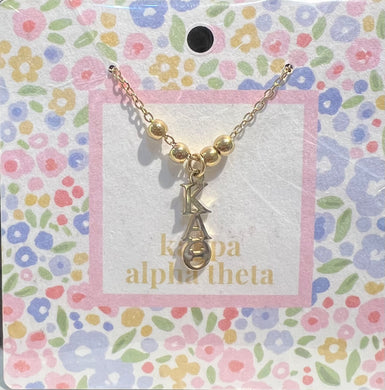 KAPPA ALPHA THETA BEAD DROP NECKLACE