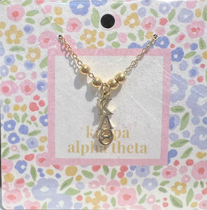 KAPPA ALPHA THETA BEAD DROP NECKLACE
