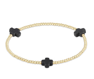 SIGNATURE CROSS GOLD PATTERN 2MM - CHARCOAL