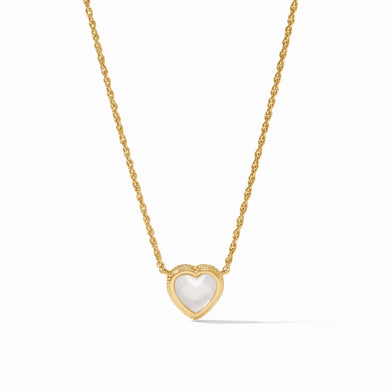 HEART DELICATE NECKLACE IRIDESCENT CLEAR CRYSTAL