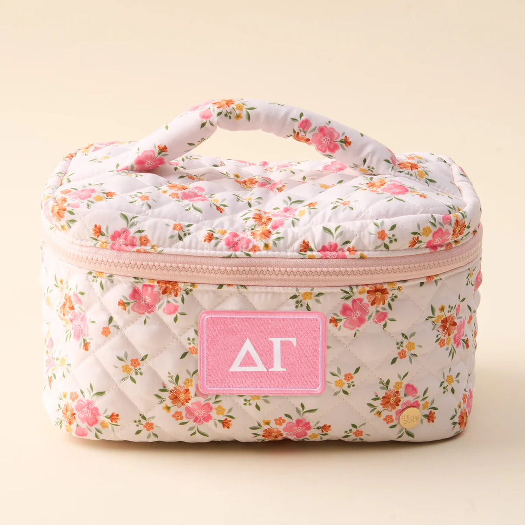 DELTA GAMMA FLORAL QUILTED COSMETIC