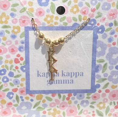 KAPPA KAPPA GAMMA BEAD DROP NECKLACE
