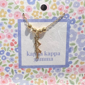 KAPPA KAPPA GAMMA BEAD DROP NECKLACE