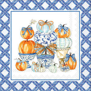CHINOISERIE PUMPKIN TOPIARY COCKTAIL NAPKIN