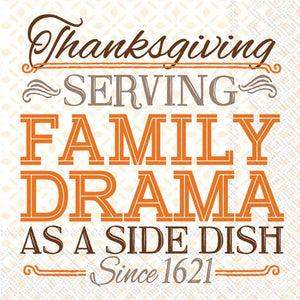 SERVING FAMILY DRAMA COCKTAIL NAPKINS