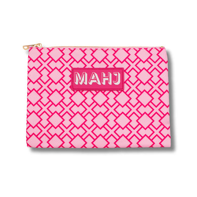 PINK GEO CARD & ACCESSORY BAG