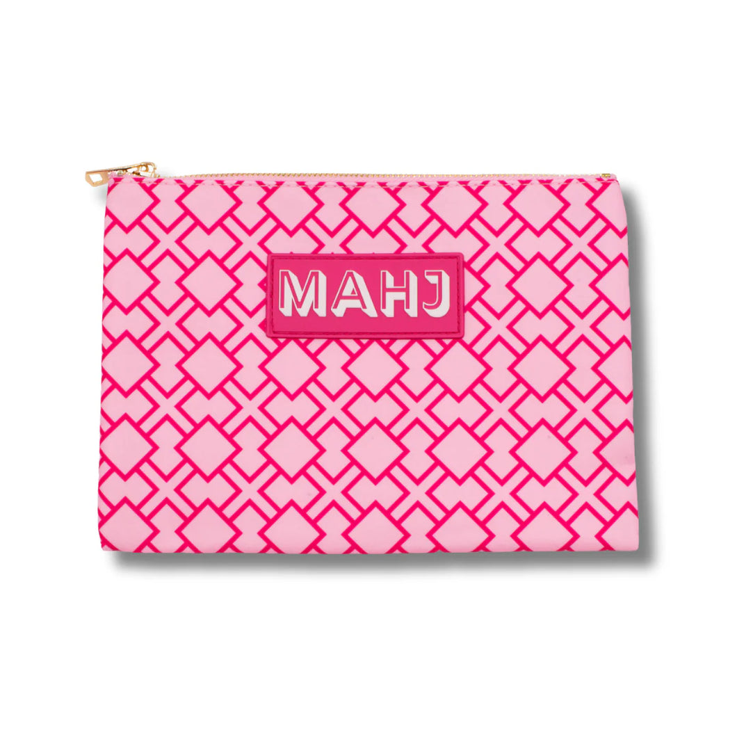 PINK GEO CARD & ACCESSORY BAG
