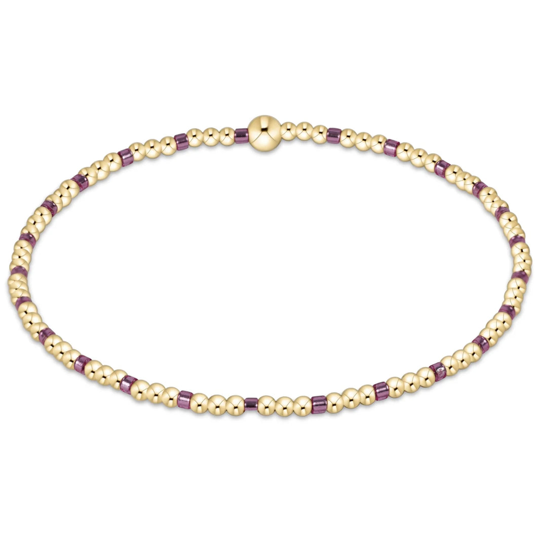 EGIRL HOPE SINCERITY PATTERN 2MM BEAD BRACELET PINK METALLIC