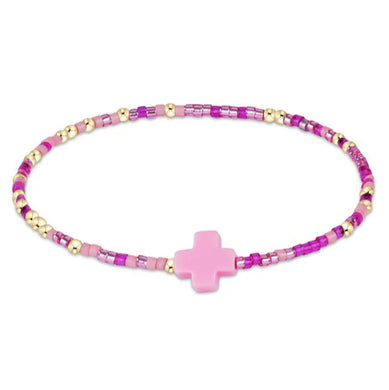EGIRL HOPE UNWRITTEN SIGNATURE CROSS BRACELET BACK TO THE FUCHSIA