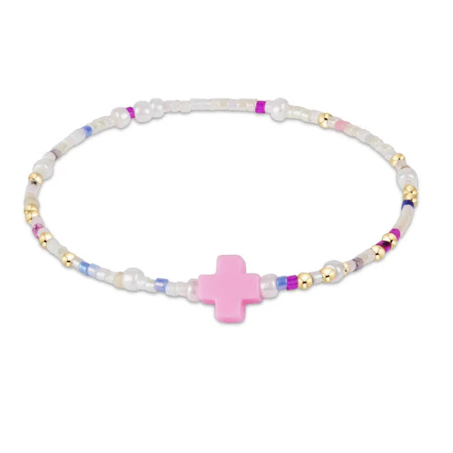 EGIRL HOPE UNWRITTEN SIGNATURE CROSS BRACELET WITH SPRINKLES ON TOP