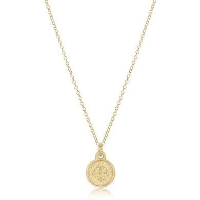 16IN NECKLACE GOLD BLESSING SMALL GOLD DISC