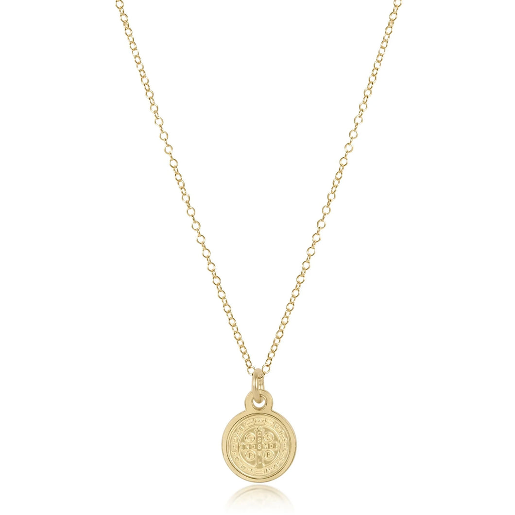 16IN NECKLACE GOLD BLESSING SMALL GOLD DISC