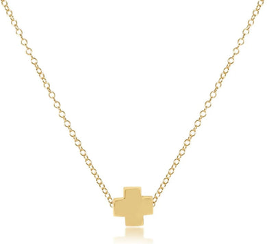 16IN NECKLACE GOLD SIGNATURE GOLD CROSS