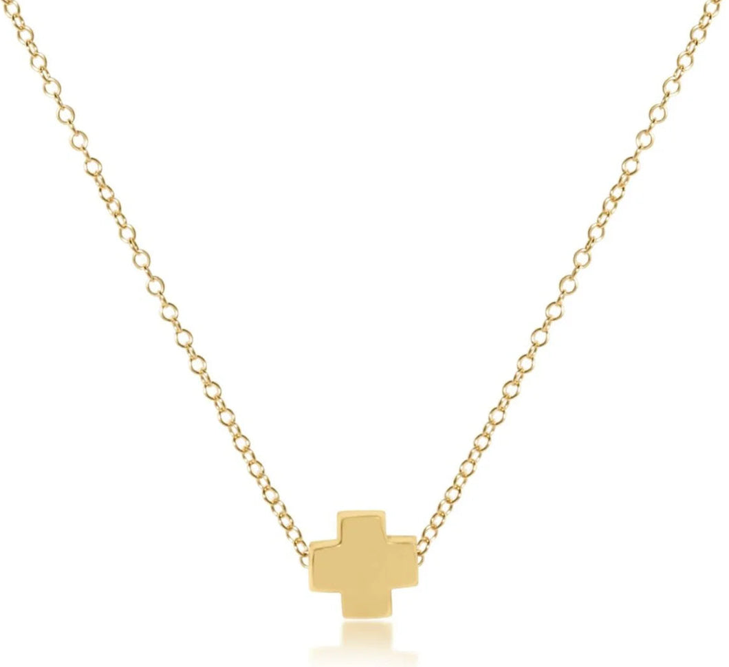 16IN NECKLACE GOLD SIGNATURE GOLD CROSS
