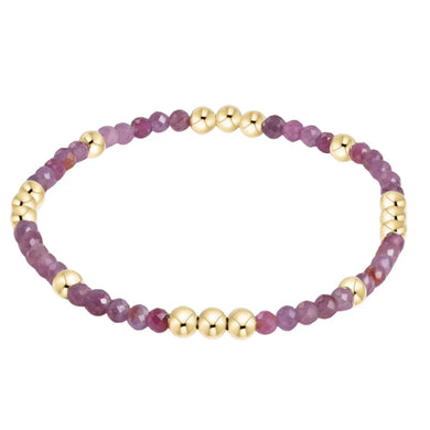 WORTHY PATTERN 3MM BEAD BRACELET RUBY