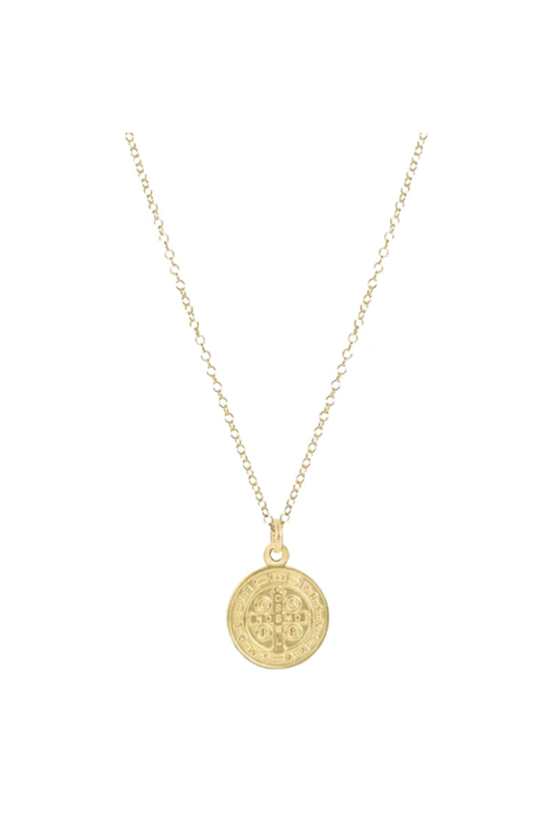 16IN NECKLACE GOLD BLESSING GOLD DISC