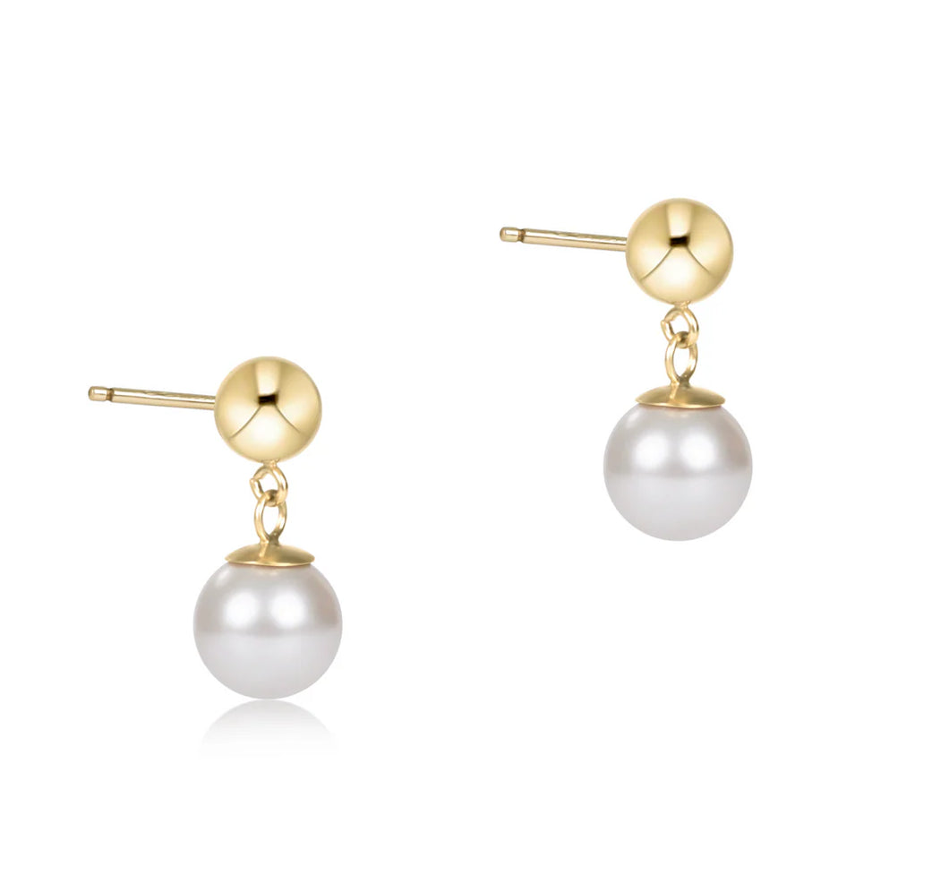 CLASSIC 8MM BALL DROP STUD PEARL