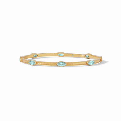 MONACO BANGLE GOLD BAHAMIAN BLUE GLASS MEDIUM