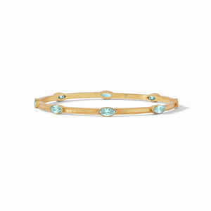 MONACO BANGLE GOLD BAHAMIAN BLUE GLASS MEDIUM