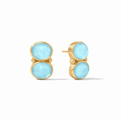 HONEY DUO EARRING GOLD IRIDESCENT CAPRI BLUE