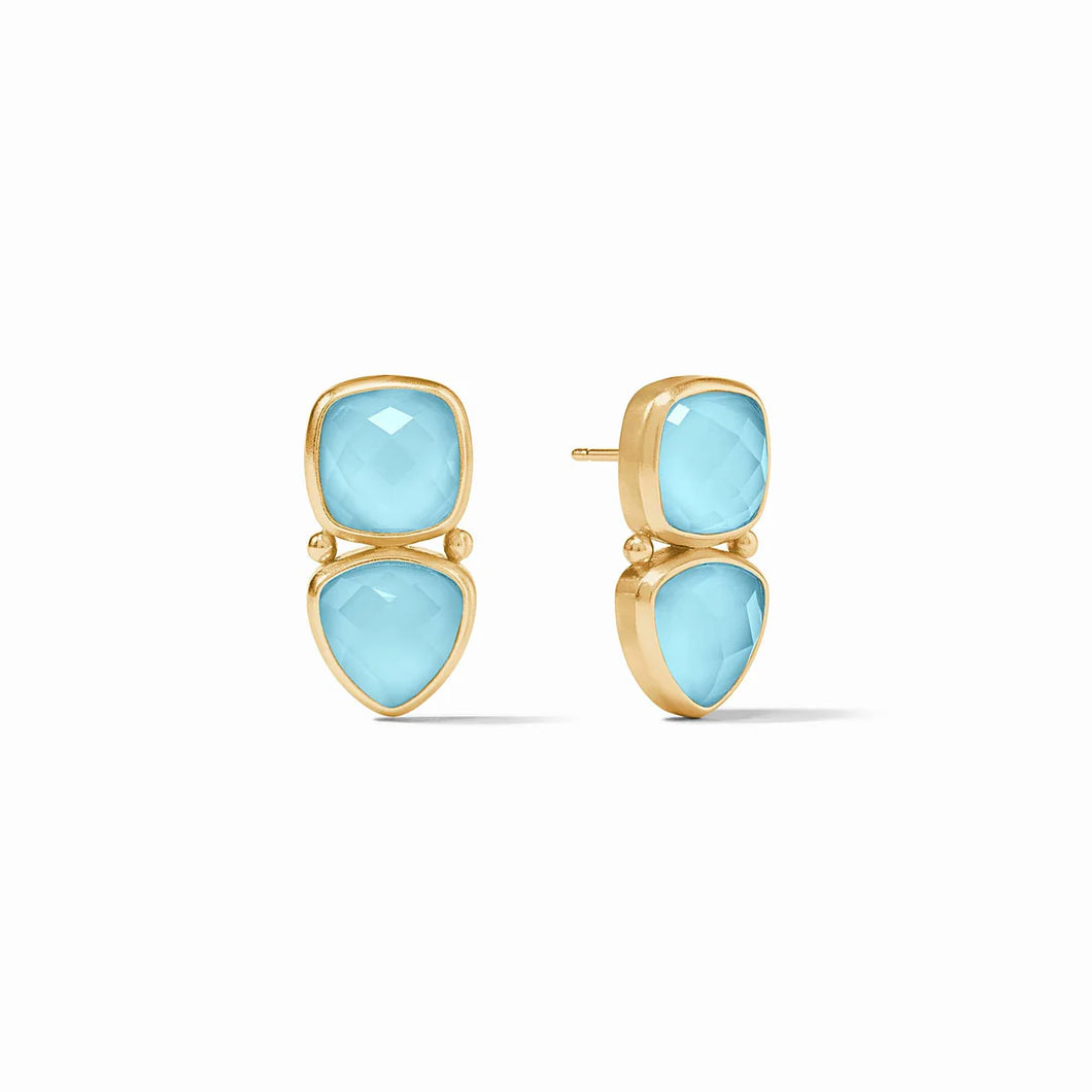 AQUITAINE MIDI EARRING GOLD IRIDESCENT CAPRI BLUE