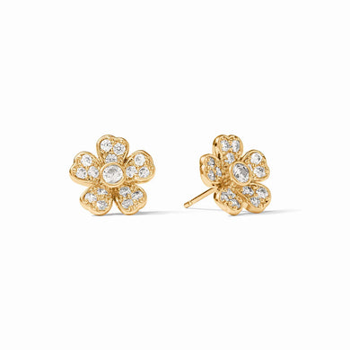 LAUREL STUD GOLD CUBIC ZIRCONIA