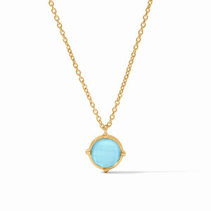 HONEYBEE SOLITAIRE NECKLACE GOLD IRIDESCENT CAPRI BLUE