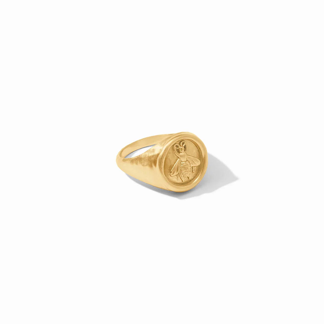 BEE SIGNET RING GOLD SIZE 8