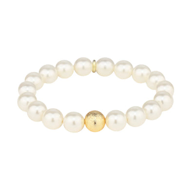 WHITE PEARL MALA BEADED BRACELET