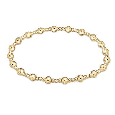 EGIRL CLASSIC SINCERITY PATTERN 4MM BEAD BRACELET GOLD