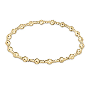 EGIRL CLASSIC SINCERITY PATTERN 4MM BEAD BRACELET GOLD