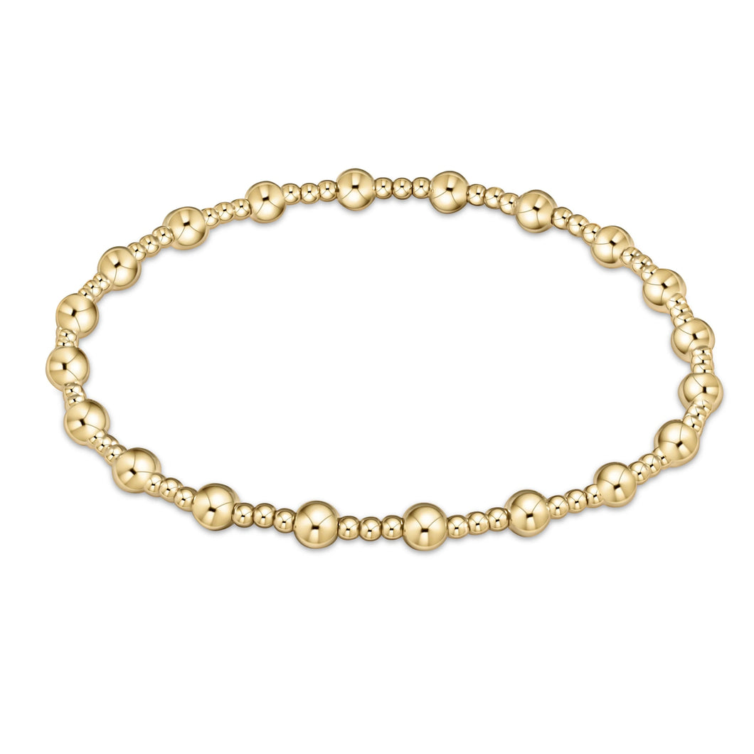 EGIRL CLASSIC SINCERITY PATTERN 4MM BEAD BRACELET GOLD