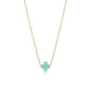 EGIRL 14" NECKLACE GOLD SIGNATURE CROSS MINT