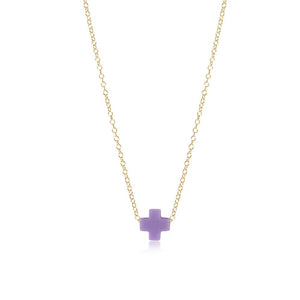 EGIRL 14" NECKLACE GOLD SIGNATURE CROSS PURPLE